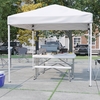 Flash Furniture White Pop Up Canopy Tent and Folding Bench Set JJ-GZ88103-WH-GG